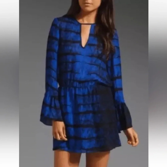 Parker Dresses & Skirts - PARKER Revolve Cobalt Phantom Flare Keyhole Silk Dress Womens Size Medium (1572)